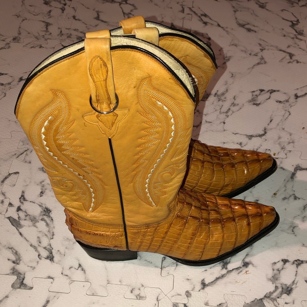 Crocodile Print Cowboy Boots